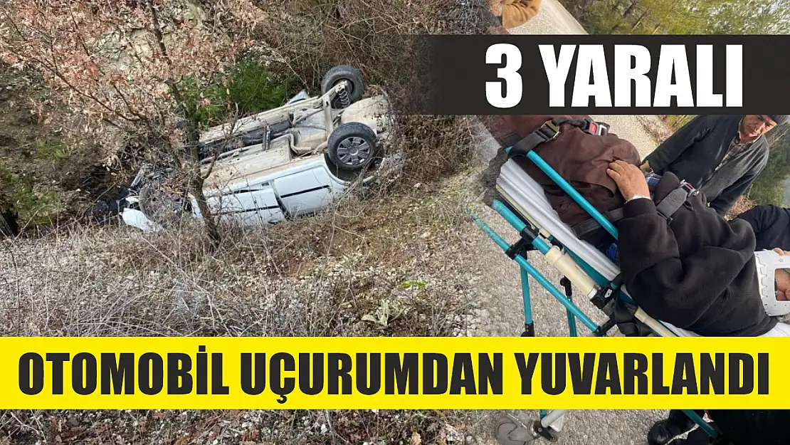 Feci kaza! Otomobil uçurumdan yuvarlandı: 3 yaralı