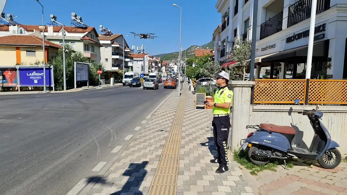 Fethiye'de Dronlu Trafik Denetimi 