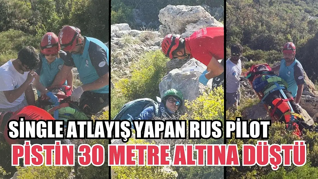 Fethiye'de Single Atlayış Yapan Rus Pilot Pistin 30 Metre Altına Düştü