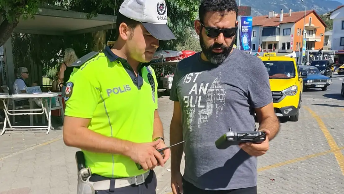 Fethiye'de sürücüler Drone ile denetlendi