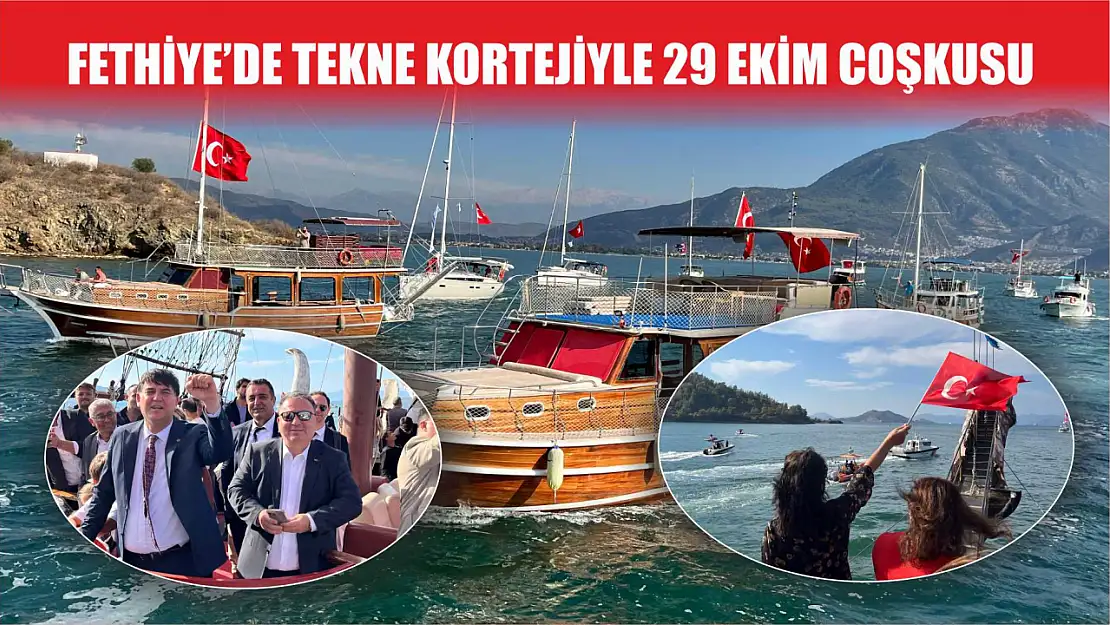 Fethiye'de tekne kortejiyle 29 Ekim coşkusu