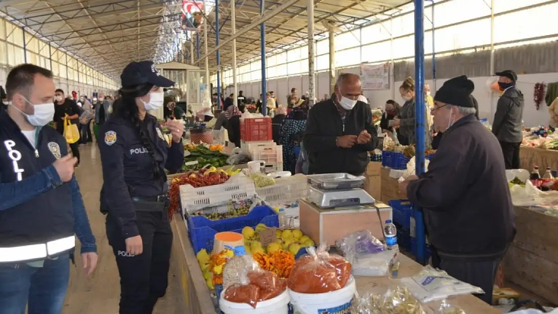 Fethiye Emniyeti'nden korona denetlemesi