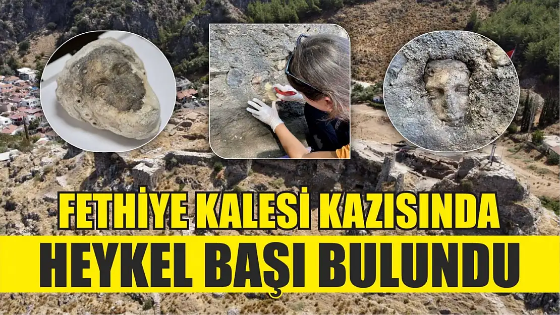 Fethiye Kalesi kazısında heykel başı bulundu