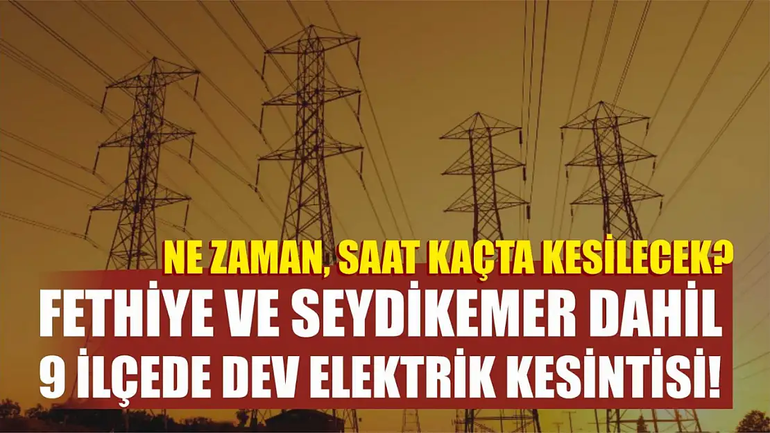 Fethiye ve Seydikemer dahil 9 ilçede dev elektrik kesintisi! Ne zaman, saat kaçta kesilecek?