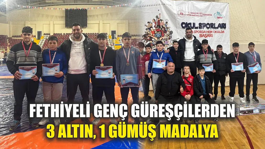 Fethiyeli genç güreşçilerden 3 altın, 1 gümüş madalya