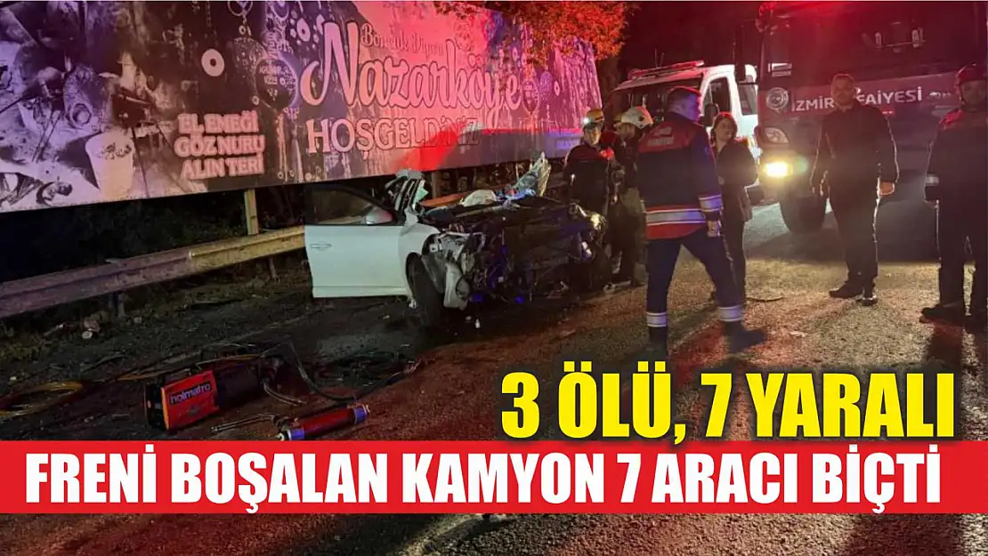 Freni boşalan kamyon 7 aracı biçti: 3 ölü, 7 yaralı