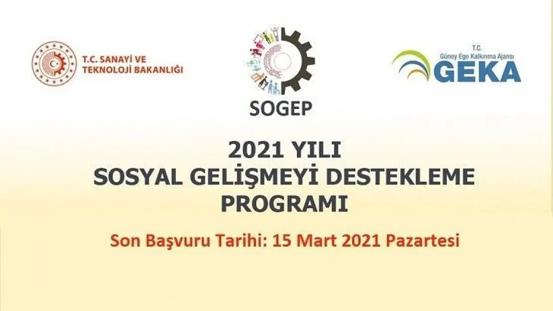 GEKA, SOGEP projeleri için proje önerisi bekliyor