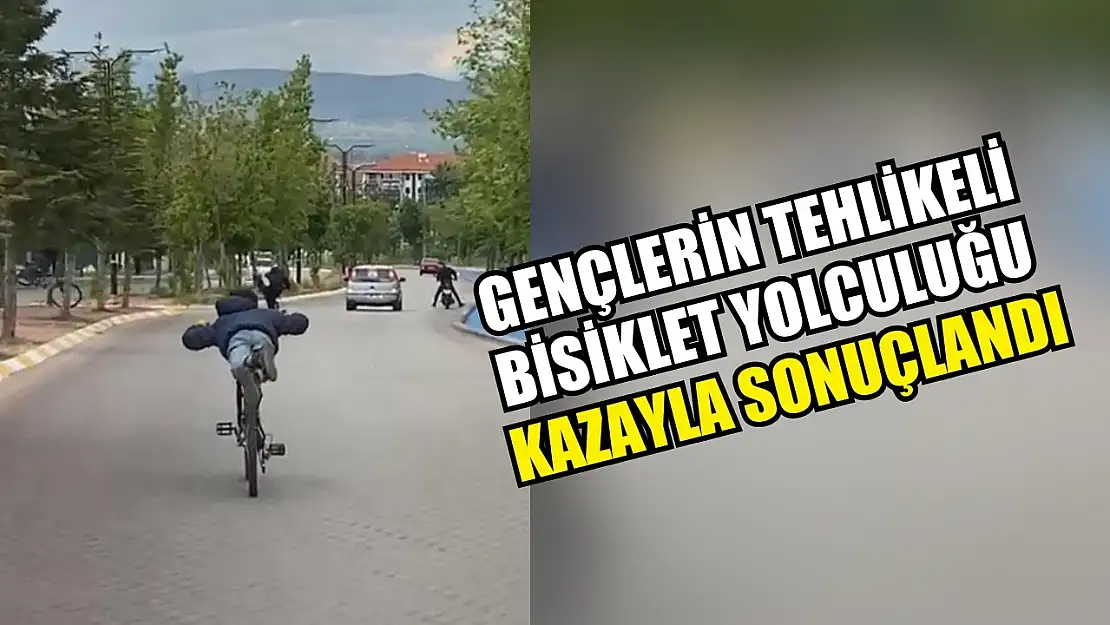 Gençlerin tehlikeli bisiklet yolculuğu kazayla sonuçlandı