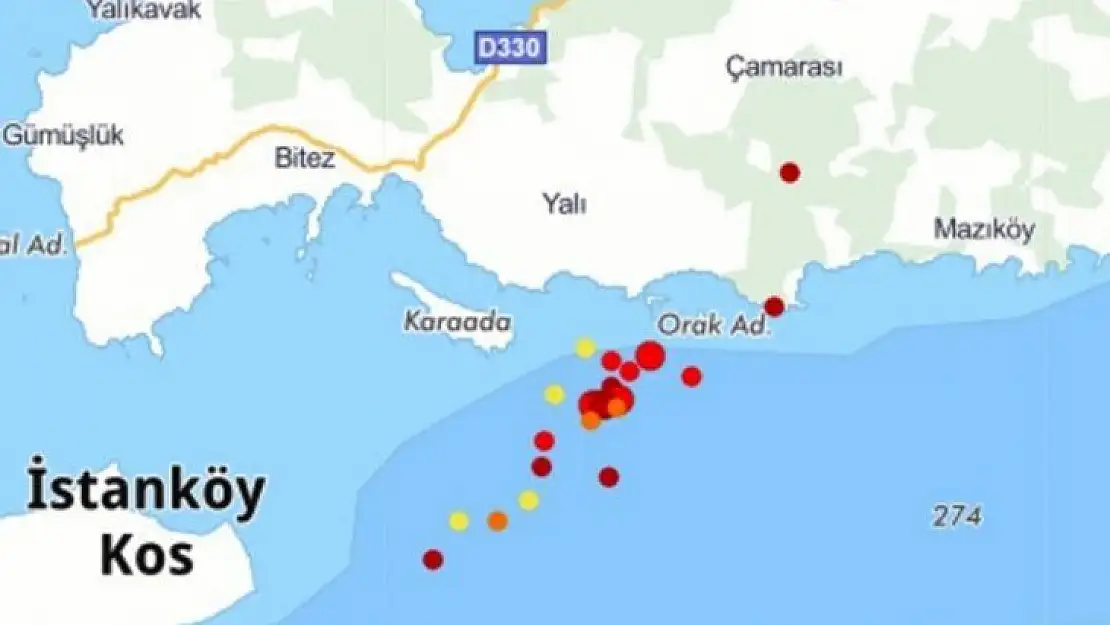 Gökova Körfezinde deprem hareketliliği