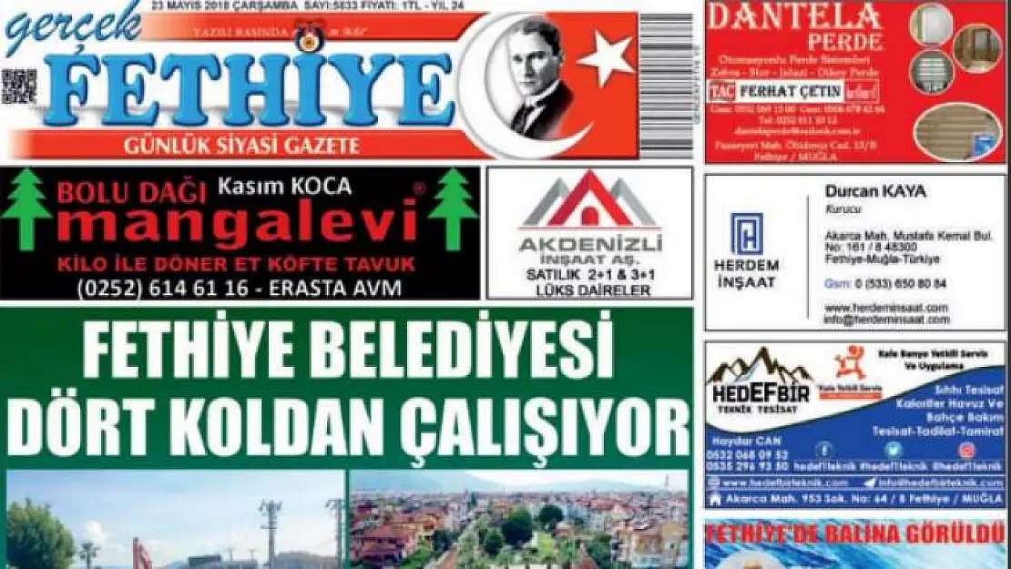 GERÇEK FETHİYE GAZETESİ 23 MAYIS 2018