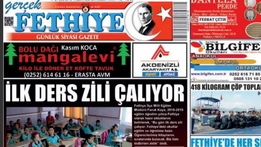 17 Eylül 2018 Gerçek Fethiye Gazetesi