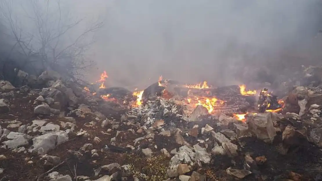 Şimşekten dolayı Yangın Helikopteri Müdahale Edemedi