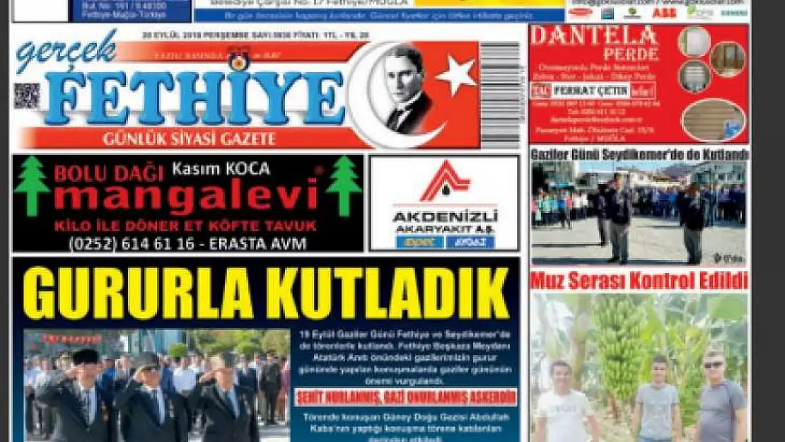 20 Eylül Gerçek Fethiye Gazetesi