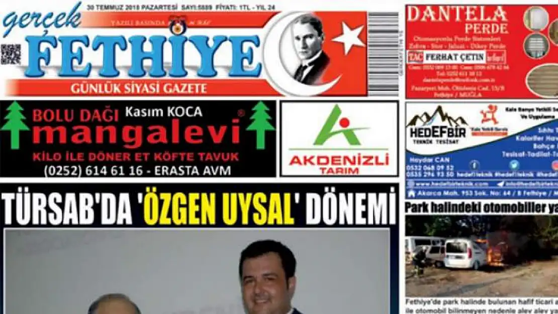 30 Temmuz 2018 Gerçek Fethiye Gazetesi