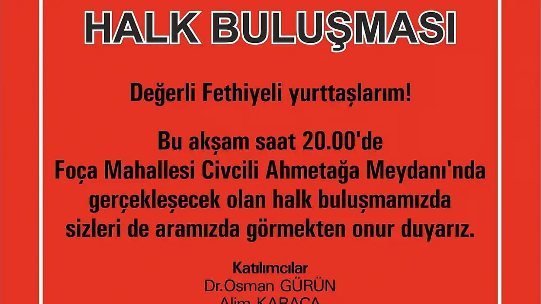 Halk buluşması gerçekleşecek