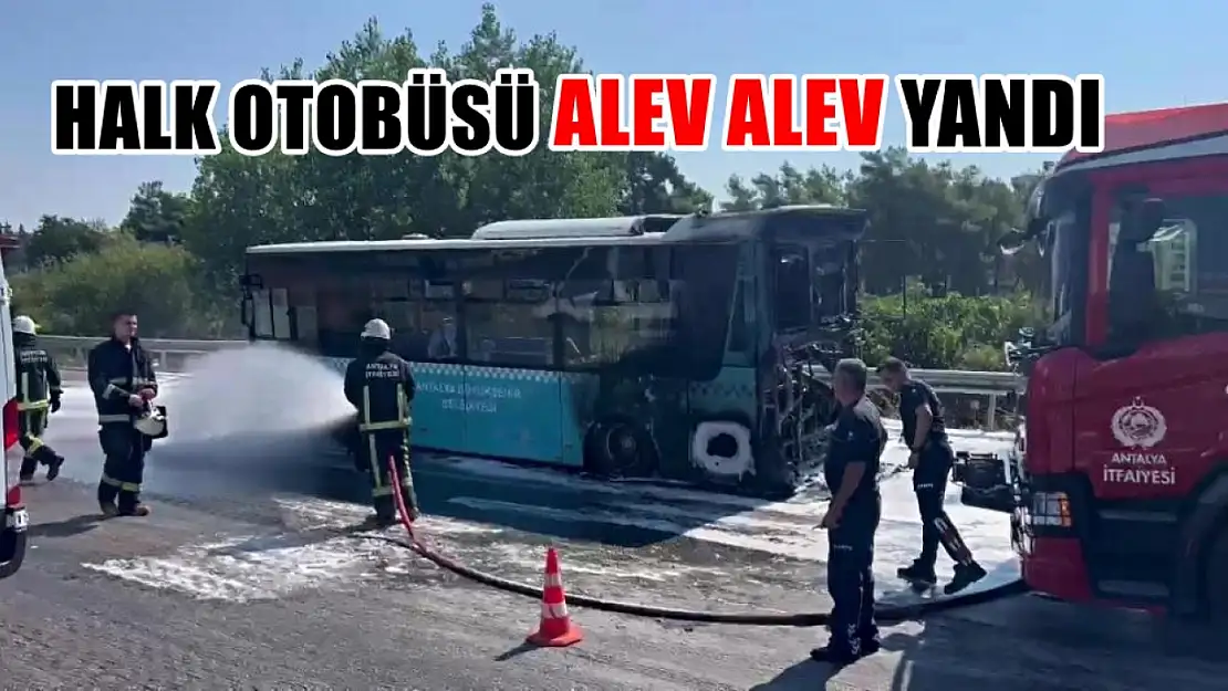 Halk otobüsü alev alev yandı! Panik dolu anlar..