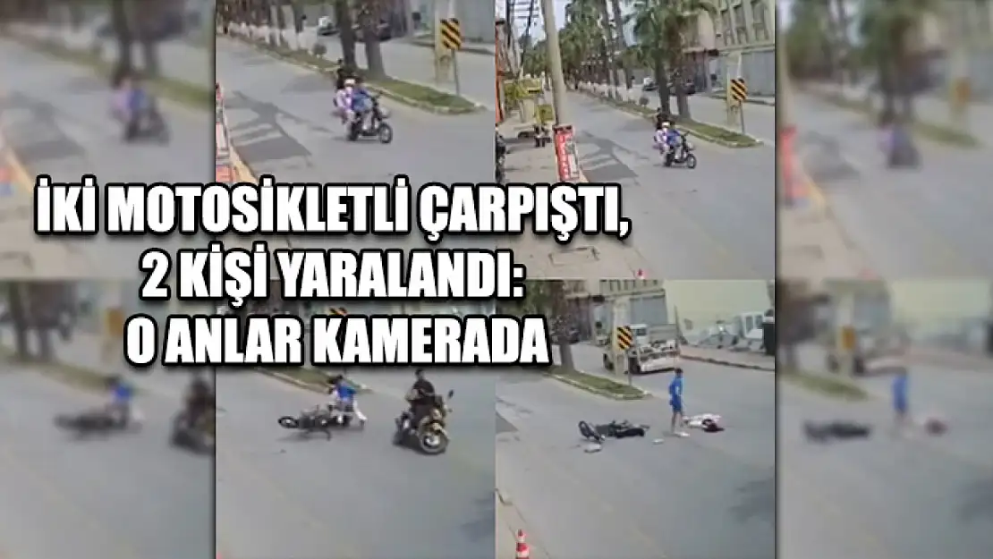 İki Motosikletli Çarpıştı, 2 Kişi Yaralandı: O Anlar Kamerada