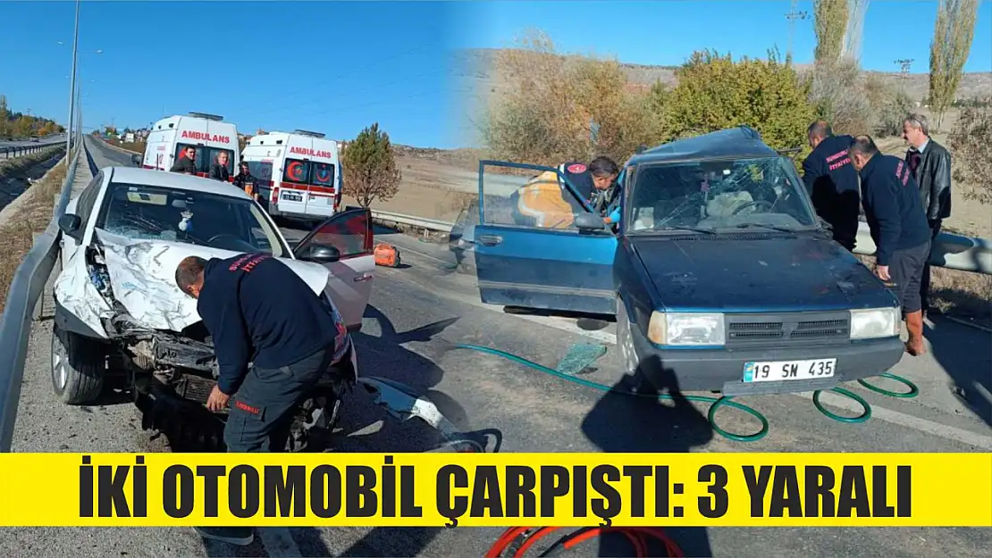 İki otomobil çarpıştı: 3 yaralı