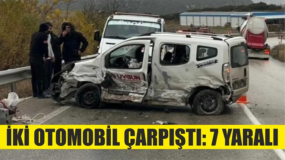 İki otomobil çarpıştı: 7 yaralı