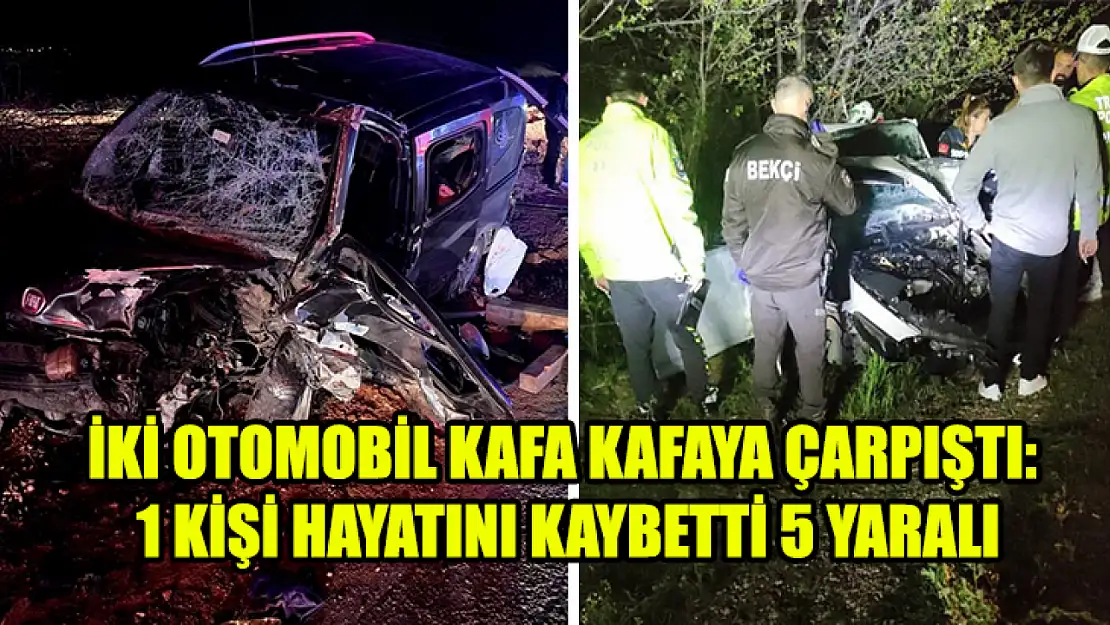 İki Otomobil Kafa Kafaya Çarpıştı: 1 Kişi Hayatını Kaybetti 5 Yaralı