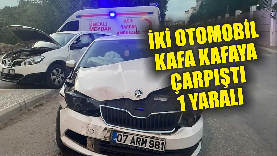 İki otomobil kafa kafaya çarpıştı: 1 yaralı