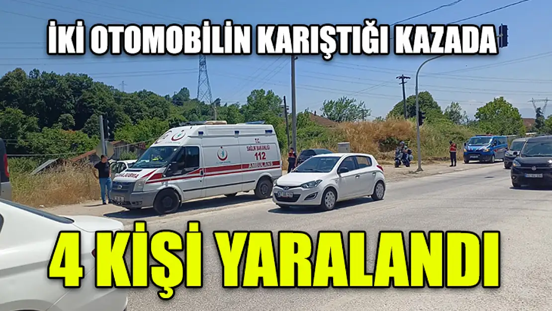 İki Otomobilin Karıştığı Kazada 4 Kişi Yaralandı