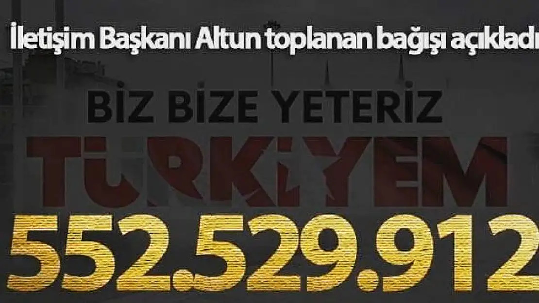 552 milyon 529 bin 912 Türk lirası toplandı