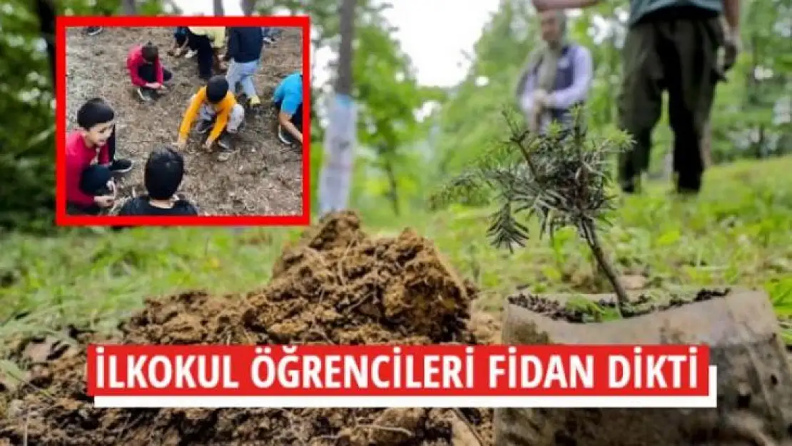 İLKOKUL ÖĞRENCİLERİ FİDAN DİKTİ