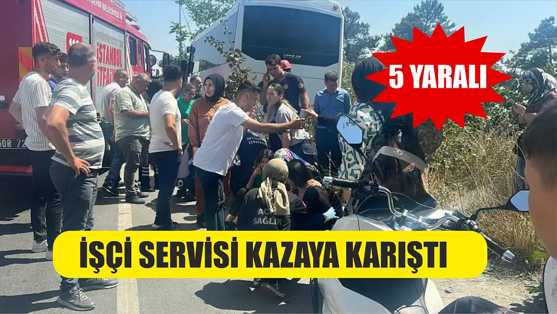 İşçi servisi kazaya karıştı: 5 Yaralı