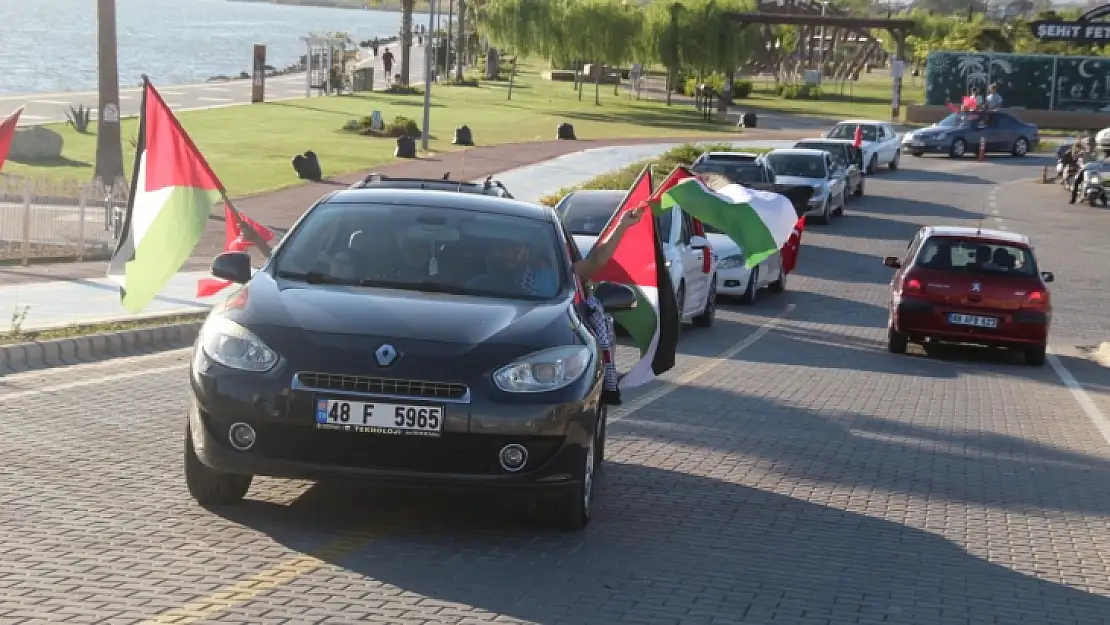 İsrail'in Kudüs'e saldırısına konvoylu protesto 