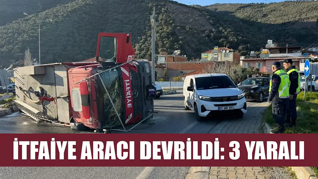 İtfaiye aracı devrildi: 3 yaralı