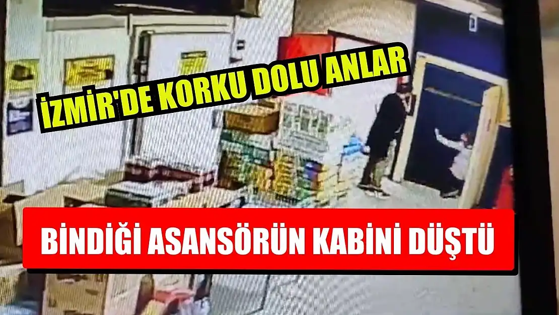 İzmir'de korku dolu anlar: Bindiği asansörün kabini düştü