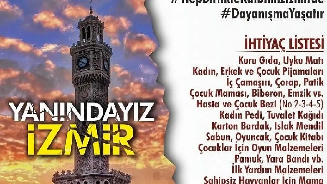 İZMİR İÇİN YARDIM KAMPANYASI