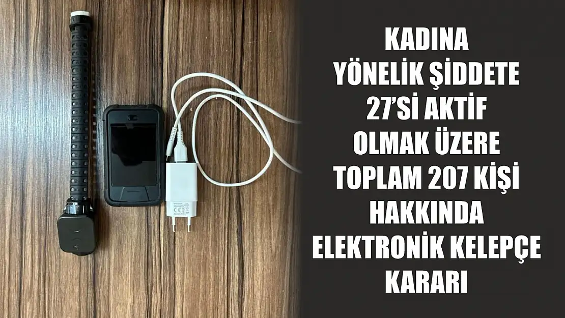 Kadına yönelik şiddete 27'si aktif olmak üzere toplam 207 kişi hakkında elektronik kelepçe kararı