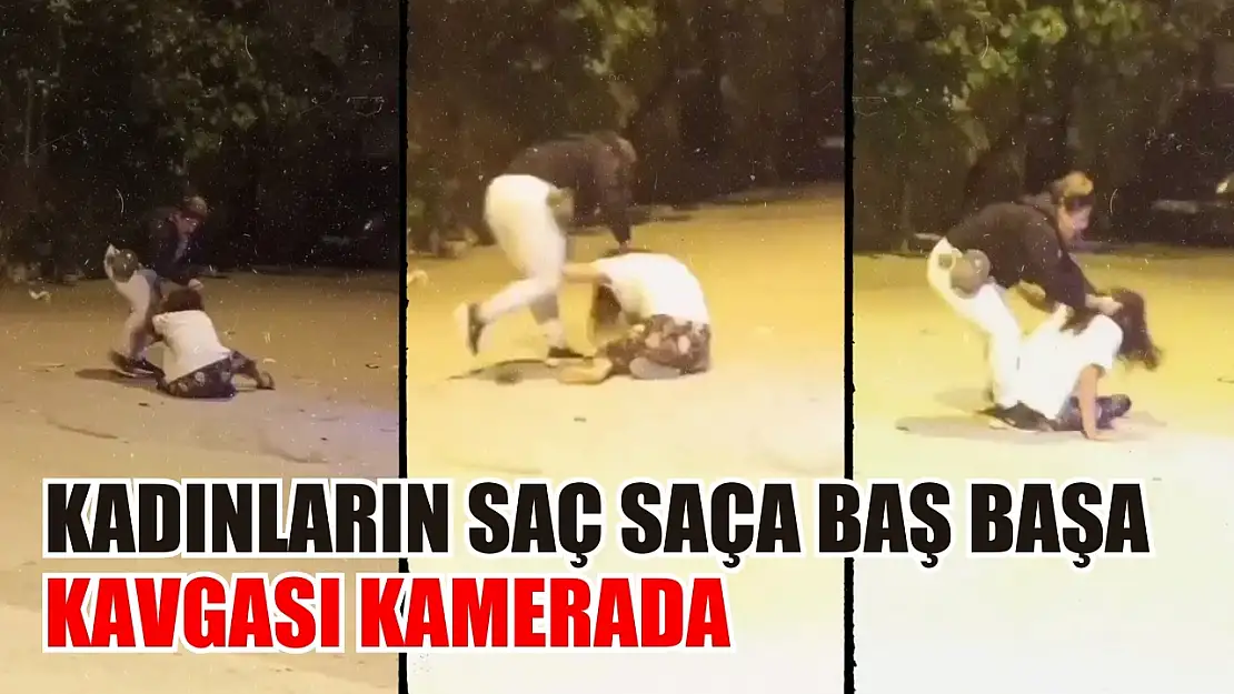 Kadınların saç saça baş başa kavgası kamerada