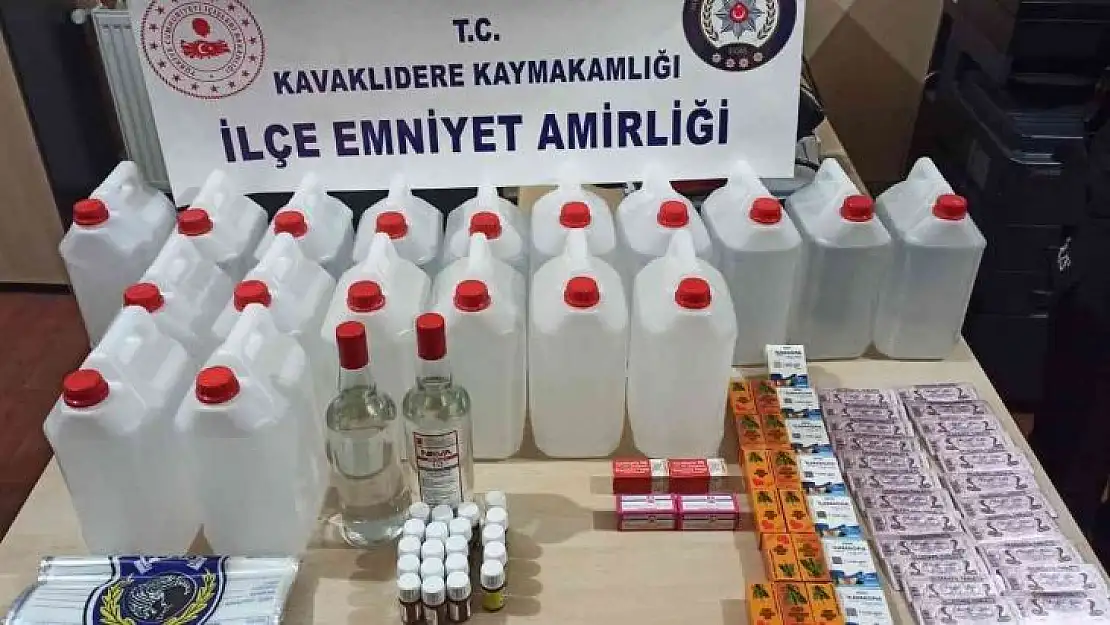 Kavaklıdere'de 87 litre etil alkol ele geçirildi