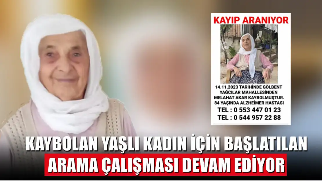 Kaybolan yaşlı kadın için başlatılan arama çalışması devam ediyor