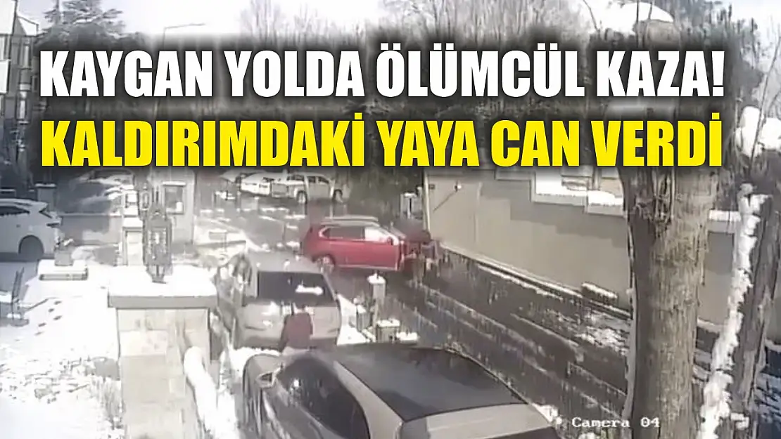 Kaygan yolda ölümcül kaza! Kaldırımdaki yaya can verdi