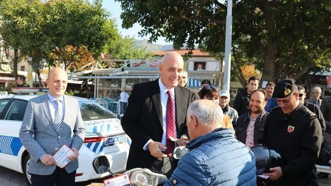 Kaymakam Aksoy denetime katıldı, kasksız sürücüleri uyardı