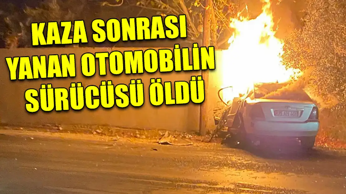 Kaza Sonrası Yanan Otomobilin Sürücüsü Öldü