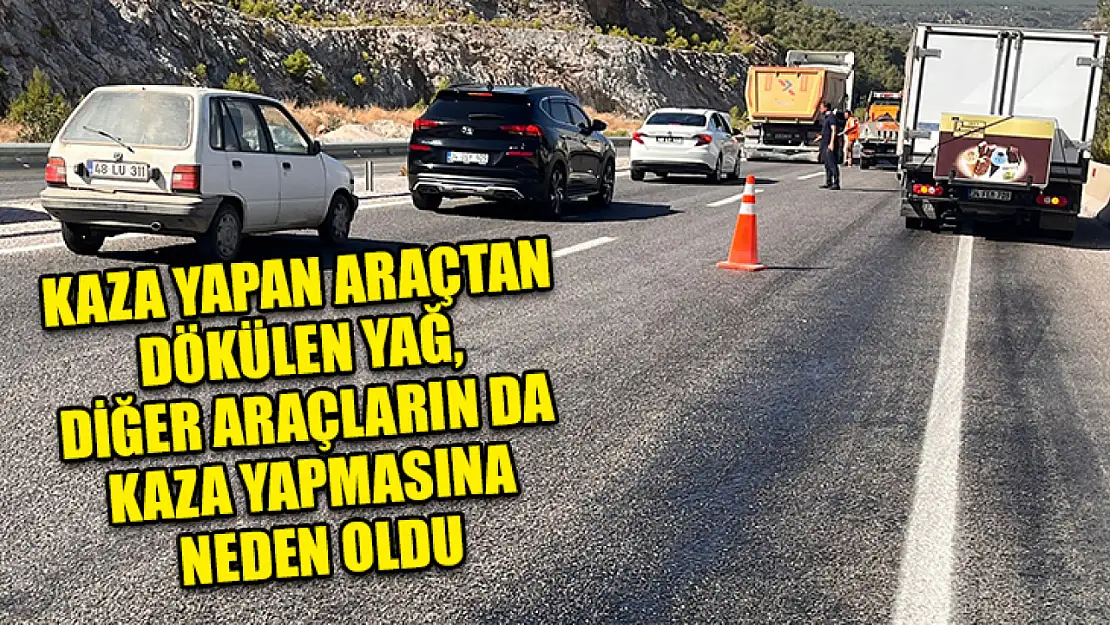 Kaza Yapan Araçtan Dökülen Yağ, Diğer Araçların Da Kaza Yapmasına Neden Oldu