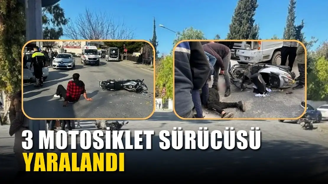 Kazalarda 3 motosiklet sürücüsü yaralandı