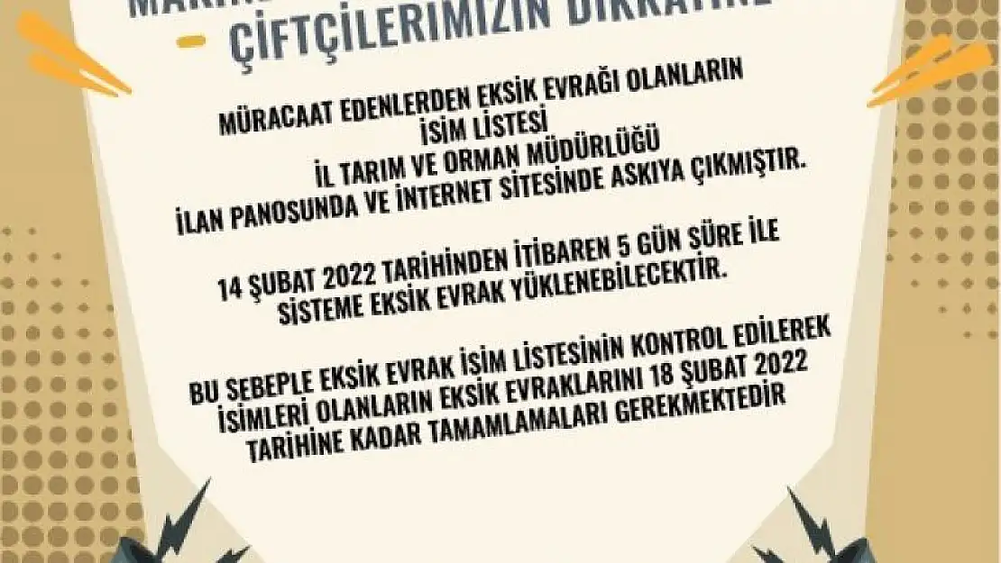 Kırsal Kalkınma Yatırımlarının Desteklenmesi Programı Eksik Evrak