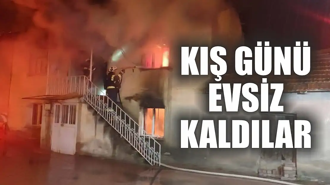 Kış günü evsiz kaldılar