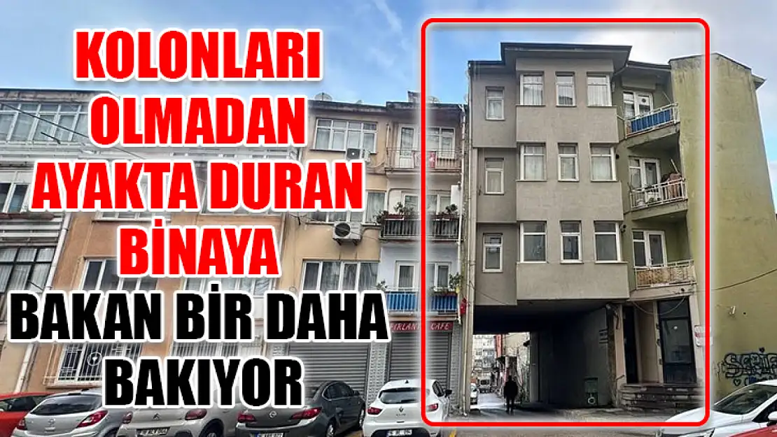 Kolonları olmadan ayakta duran binaya bakan bir daha bakıyor