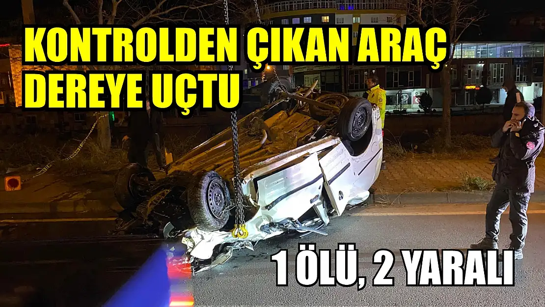 Kontrolden çıkan araç dereye uçtu: 1 ölü, 2 yaralı