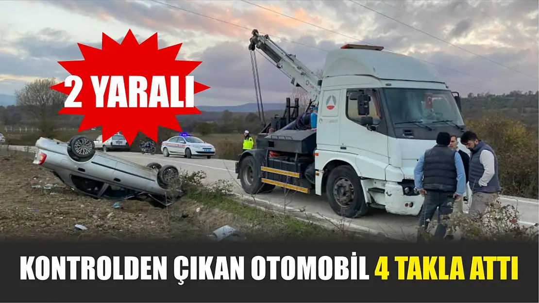 Kontrolden çıkan otomobil 4 takla attı: 2 yaralı