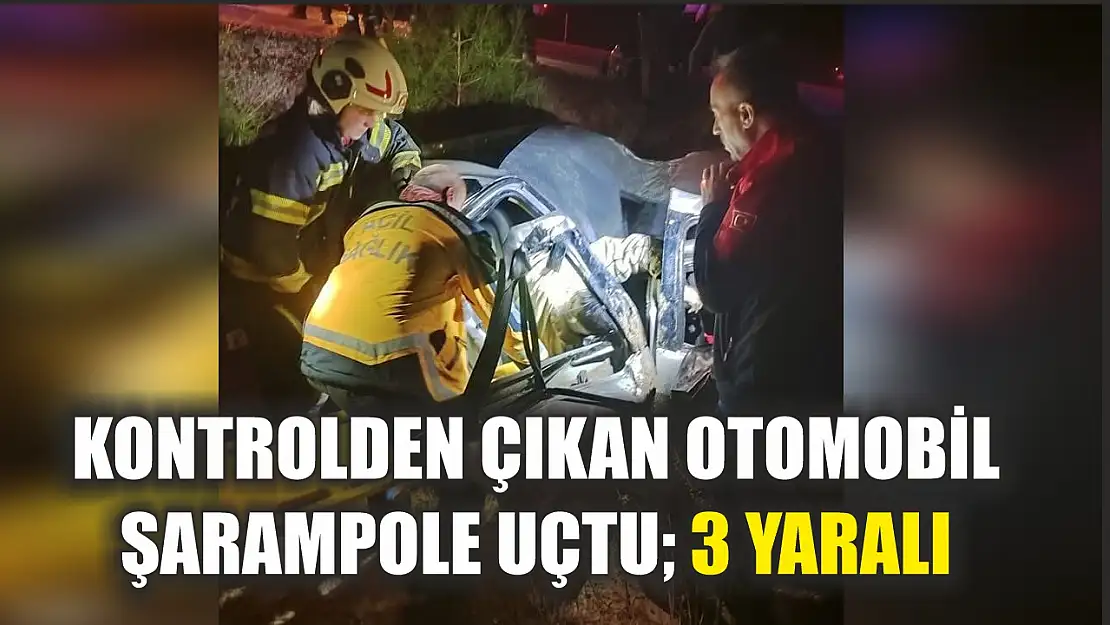 Kontrolden çıkan otomobil şarampole uçtu 3 yaralı