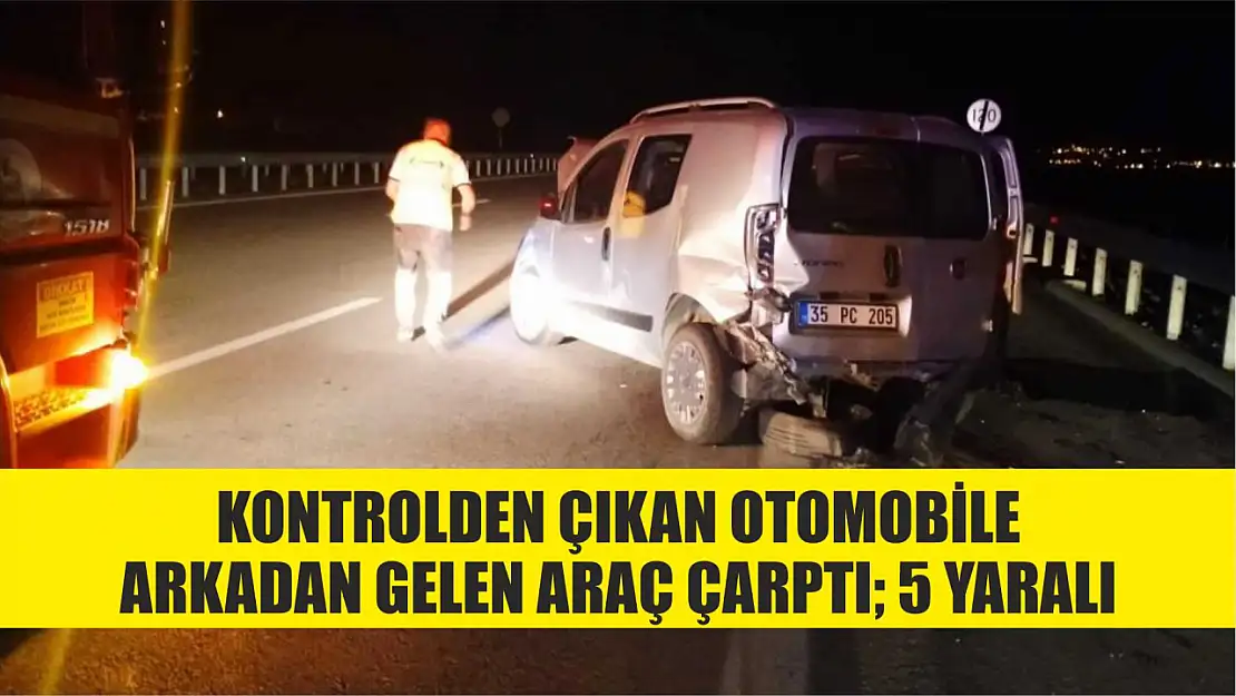 Kontrolden çıkan otomobile arkadan gelen araç çarptı 5 yaralı