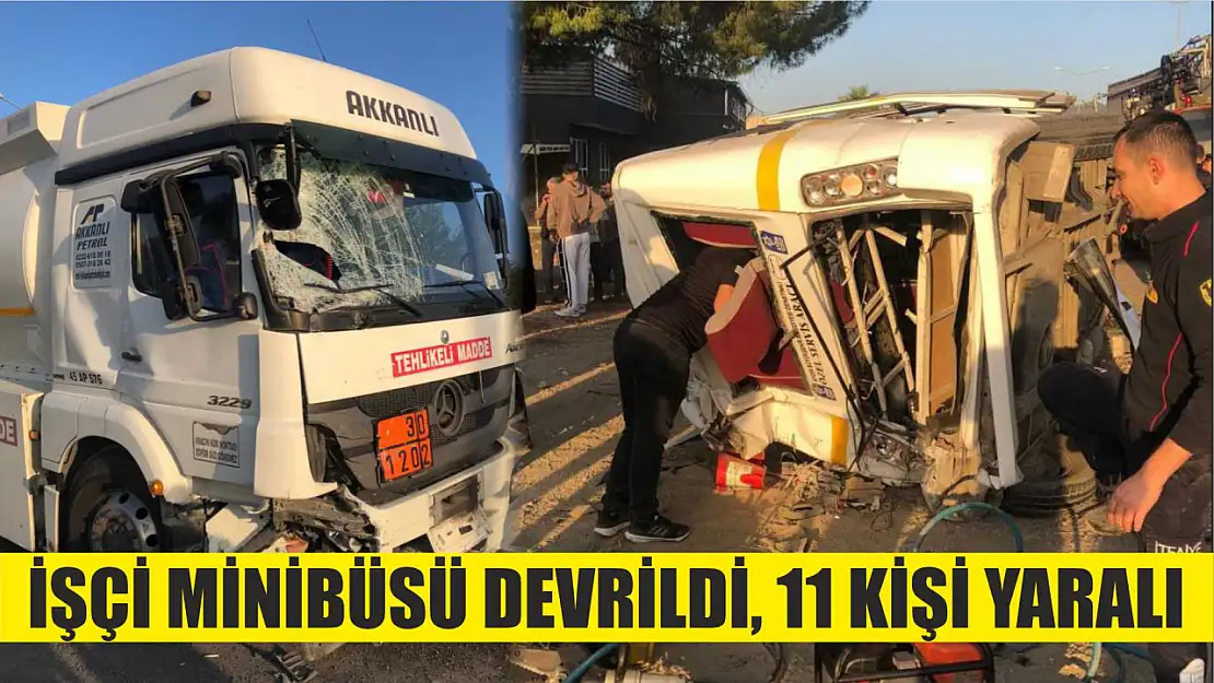 Korkunç Kaza! İşçi Minibüsü Devrildi, 11 Kişi Yaralı